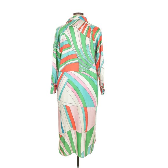 SONJA MORGAN New York Women's Silk Blend Colorful Abstract Striped Maxi Dress 14 - Picture 10 of 12